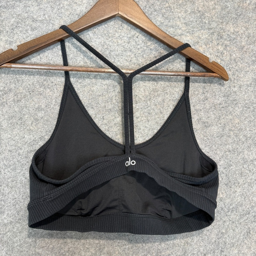 ALO Yoga Ribbed Sports Bra Womens Large Racerback Strap Gym Workout Train Run